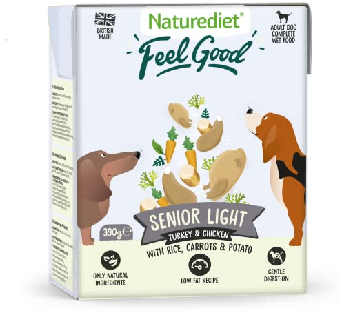 Naturediet - Feel Good Wet Dog Food, Natural and Nutritionally Balanced, Senior-Lite, 390g (Pack of 18)