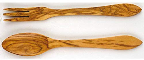 JEAN DUBOST Service à salade tulipe 25 cm en bois d'olivier