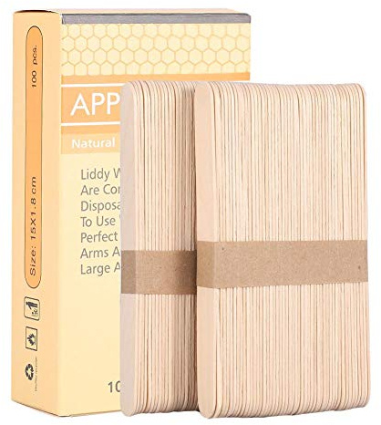 Waxing Stick, 100Pcs/Box Waxing Haarentfernung Holzspatel Wachsapplikator für Nase Augenbrauen Ohr Gesicht Schnurrbart