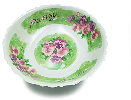 MCM service Insalatiera in Pura Melamina Ø cm 34 decorazione Pansy Made in Italy