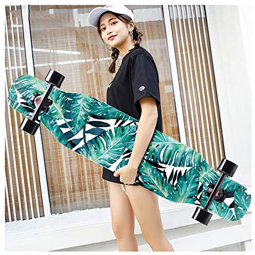 NENGGE Longboard 43.3 Zoll mit ABEC-11 Kugellagern Drop-Through Freeride Skateboards Cruiser Jungen Mädchen Erwachsene Kinder Anfänger Bürsten Straßenbrett,A
