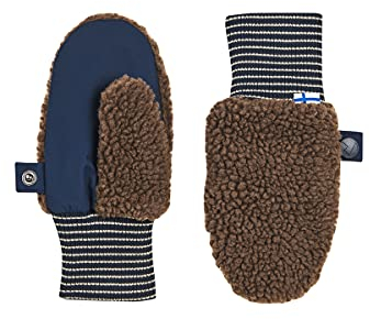 Finkid Kinder Nupujussi Teddy Handschuhe, Cocoa-Navy, XS