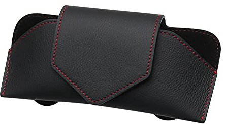 ihreesy Auto Sonnenbrillenhalter,Universal PU Leder Auto Brillenetui Brillenhalter Auto Brillenhalterung Brillenbox Brillenfach Brillen Aufbewahrungsbox Auto Innenraum Zubehör,Schwarz