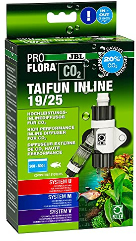 JBL PROFLORA CO2 Taifun Inline 19/25, difusor de CO2, Contador de Burbujas Integrado y protección contra reflujo, para acuarios de 200-800 l