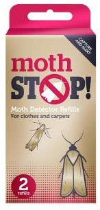 lakeland 2 Moth Stop Clothes & Carpet Moth Detector & Trap Refills – Active For Up To 8 Weeks