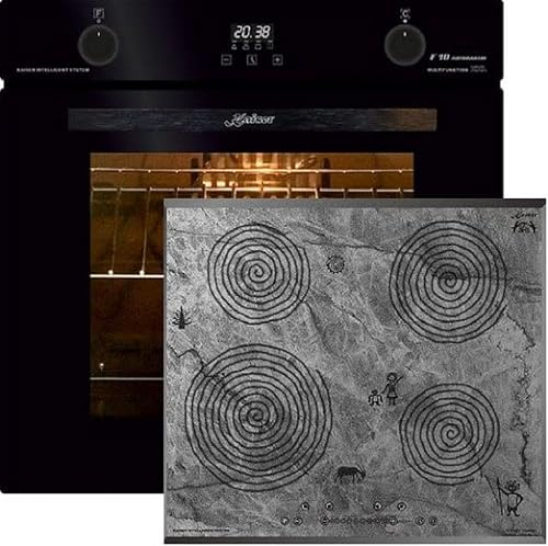 Kaiser Set de cuisinières EH 6367+KCT 6705 FI Ära - Four électrique - Autark, 79L, tournebroche, four encastrable + plaque de cuisson à induction 60 cm, motif de grotte 4 zones