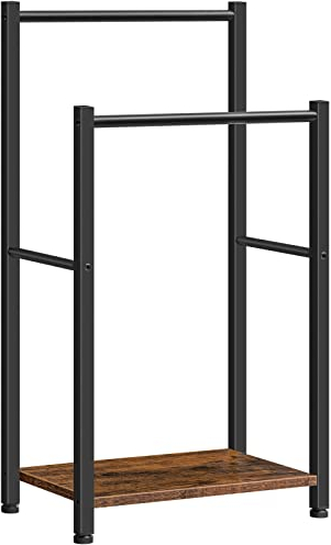 HOOBRO Handtuchhalter, Handtuchständer, Handtuchleiter stehend mit 2 Handtuchstangen, für Badetücher, Kleidung, Decken, Zeitungen, platzsparend, Stabil, Industriestil EBF02LB01