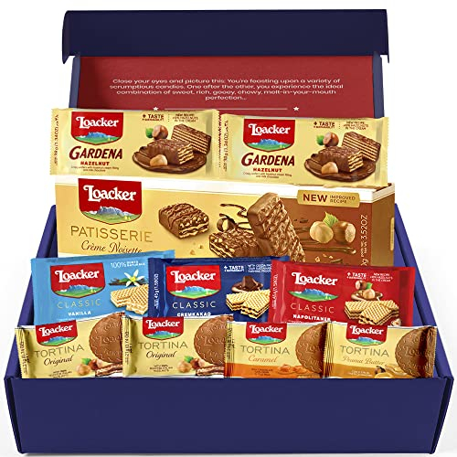 Loacker Boîte à biscuits – Variété de biscuits au chocolat – Coffret cadeau pour toutes les occasions pour homme et femme – Comprend 10 pièces de collection Loacker