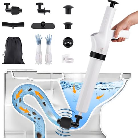 YUCHENGTECH Toiletten Pömpel Toilettenkolben WC Verstopfung Entfernen Hochdruck WC Pömpel 5 in 1 Toilet Plunger für Toilette/Waschbecken/Badewanne/Bodenablauf