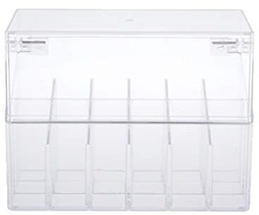 barenx New Acrylic Clear Lipstick Lipgloss Organiser W/Lid - 18 Spaces, Clear