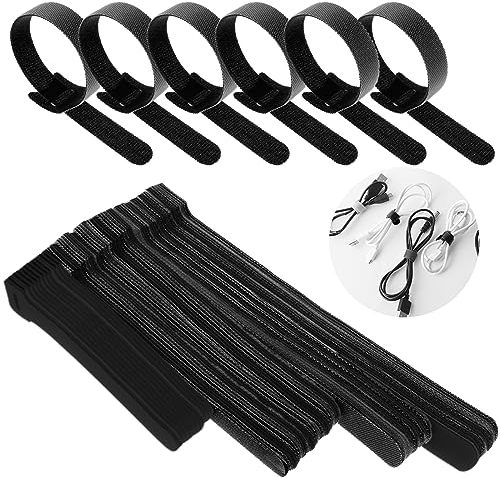 Lot de 70 attaches de câble réutilisables en nylon avec bandes auto-agrippantes de 10,2 cm, 15,2 cm, 17,2 cm, 17,2 cm, 20,3 cm, organiseur de câbles pour gestion des fils de bureau