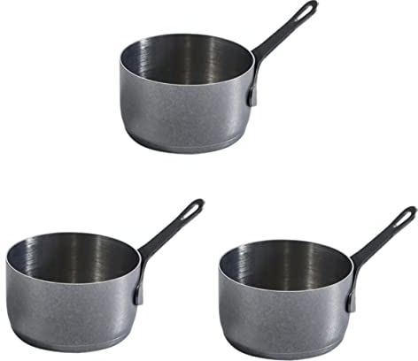 3pcs Measuring Mini Pan Convenient Sampling Creamer Bowl Salad Small Beef Wine Pitcher Condiments Dressing Sauce Sushi Portion Gravy Silver Ramekins Container Serving (Silverx3pcs