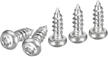 DTGN M2x6mm Phillips Pan Head Self-tapping Screw - 50Pack - Bright Finish 304 Stainless Steel Sheet Metal Screws Wood Screws