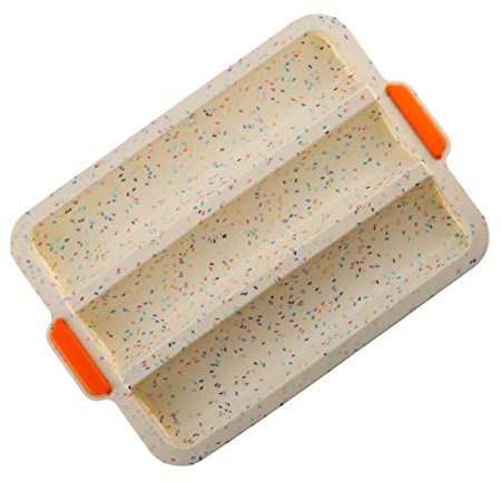 PRETYZOOM Mold Loaf Pan Hot Dog Bun Food Serving Tray Pan for Baking Silicone Bakeware Cookie Burger Mold Perforated Pan Toast Pan Lasagna Trio Pan Model Silica Gel French