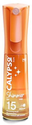 Calypso Shimmer Mist SPF15, Shimmering Finish, Protective Water Resistant Sun Spray, Non-sticky, Transparent Sunscreen, 100ml