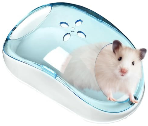 Dtaigou Maison de bain pour chinchilla, bac à sable pour hamster - transparent, résistant à la poussière et visible, grande maison de bain portable multifonction pour hamster chinchilla