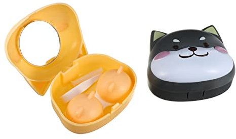 Beavorty 2St Kontaktlinsenbehälter Kontaktfall einweichen Kontaktlinsenzubehör Koffer-Kit Lenses case Mini-Linsenhalter Augenlinsenbehälter Aufbewahrungshalter für Objektiv Plastik