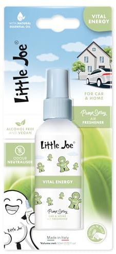 Little Joe Parfum en spray 60 ml Aroma Vital Energy aux huiles essentielles naturelles. Sans alcool et végétalien. Longue durée. Parfait pour la voiture, la maison et le bureau.
