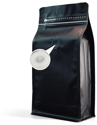 HUAYANG Lot de 60 Sacs à Café Alimentaires Standard avec Valve Noire, Plastique Refermable avec Fermeture éclair