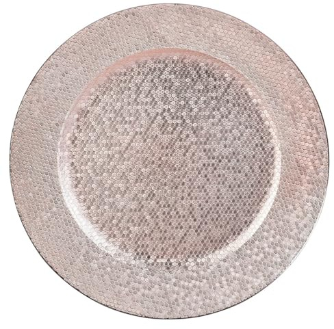 CAMOFOXIN Charger Plates Set of 6, Decorative Plate for Table Setting, Plastic Plate Chargers for Dinner Plates (Pink)