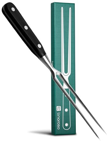 Linoroso 28cm Fleischgabeln mit Griff - Edelstahl Fleischgabel, Grillgabel Servier Grillgabel Fleischgabel mit Kunststoffgriff für Grill Küche Truthahn Braten Abendessen