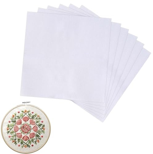 QEXUJOW Tela Aida per cucito,6 pezzi di tessuto per punto croce, tessuto per ricamo fai da te in tela 11CT, tessuto per ricamo fai da te per punto croce (30 * 30 cm)