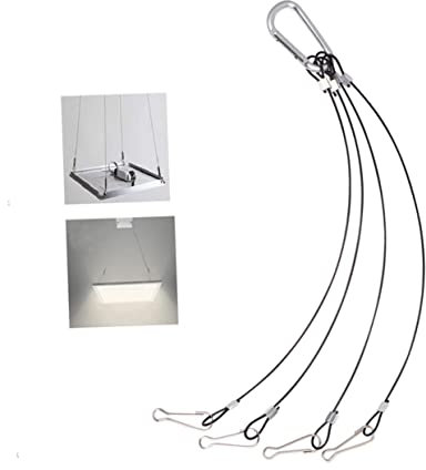 YARNOW Led Pflanzenlicht Aufhängeset Korrosionsbeständiges Metall 1mm Drahtseil 300mm Langlebig Und Leicht Hängeseil Für Wohnräume Und Gewächshaus