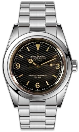 FTEOXLC Hruodland Retro Automatik Mechanische Herrenuhr NH38 Saphirglas Edelstahl Taucheruhr, V 1, Casual