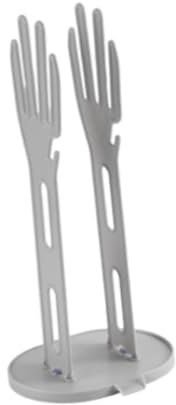 Milageto Küchenhandschuhe Halter, Tuchentrocknungsorganisatoren, vertikaler Küchenwerkzeughandschuh Rack, Spüle Kleiderständer Mitten, Grau