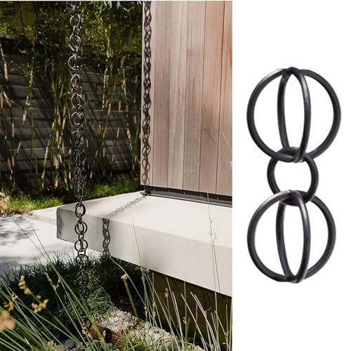 Catena da Pioggia Catena di Raccolta Dell'acqua Piovana Antica da Giardino, Sostituisci la Grondaia Ad Anello Circolare per Una Splendida Esposizione di Fontane, Raccoglitore D'acqua Sospeso Sul Tetto