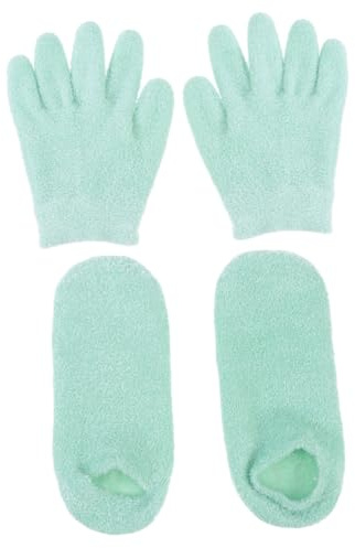 WRITWAA Feuchtigkeitsspendende Gel Haushalts Handschuhe und Socken Einheitsgröße Waschbar und Wiederverwendbar für Trockene Rissige Haut Hand und Fußpflege für Damen und Mädchen