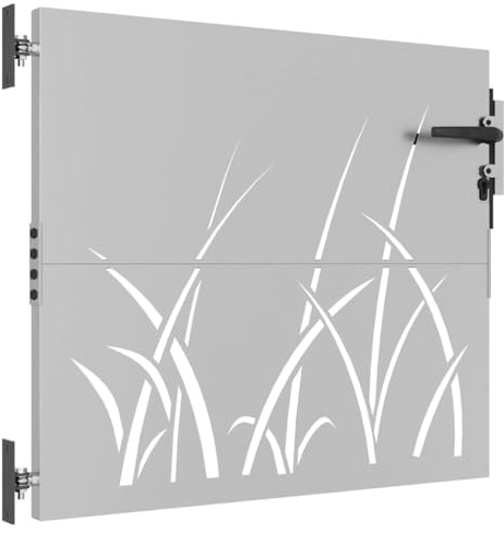 Festnight Cancelletto Giardino, Cancelletto Pedonale, Cancello Ferro Battuto, Cancelletto Esterno, Cancello da Giardino 85x75 cm in Acciaio Corten Design Erba
