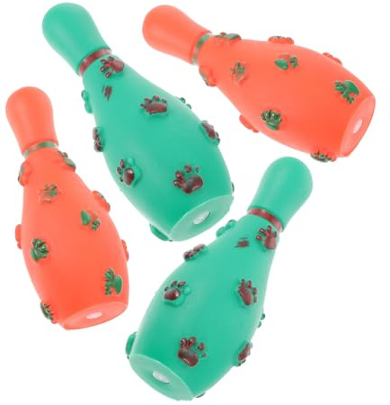 TOYZFRIENDY 4 Stück Teiliges Hundekauspielzeug aus Robustem mit Quietschfunktion Widerstandsfähige Welpen-zahnpflegebälle für Kleine und Mittelgroße Hunde zur Zahnreinigung und Zufällige Farbe