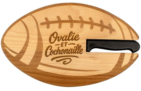 ERNESTINE - Planche apéro Rugby - Cadeau papa cadeau papi - Cadeau fête des pères - idée cadeau homme - planche apéro personnalisée - rugby apéro - cadeau rugby - planche à découper rugby