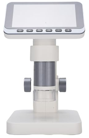 Fabater Microscopio Electrónico de Alta Resolución con 8 Luces LED, 12MP, Aumento de 5-32x para Análisis Detallado y Observación de la Naturaleza. (Grey)