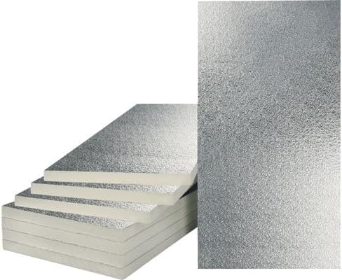 PIR/PUR Dämmplatten - 40mm Stärke, WLG 022, beidseitig alukaschiert – PU Hartschaum Isolierplatten für Fußboden/Estrich, druckfest 120 kPa, 120x60 cm - Für 8,64m² Fläche
