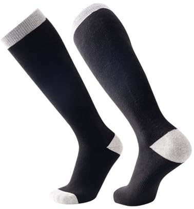 GIAYEU Calcetines de esquí Calcetines de esquí for hombres y mujeres Tubo largo Antideslizantes Amortiguadores Senderismo y deportes al aire libre for esquí, snowboard, deportes al aire libre(Black)