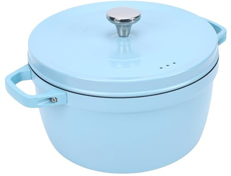 Asixxsix Olla de Hierro Fundido Esmaltado, Horno Holandés Resistente con Tapa y Asas Dobles para Hornear Asar a Fuego Lento, Apto para Horno hasta 500 °F, Compatible con Inducción y