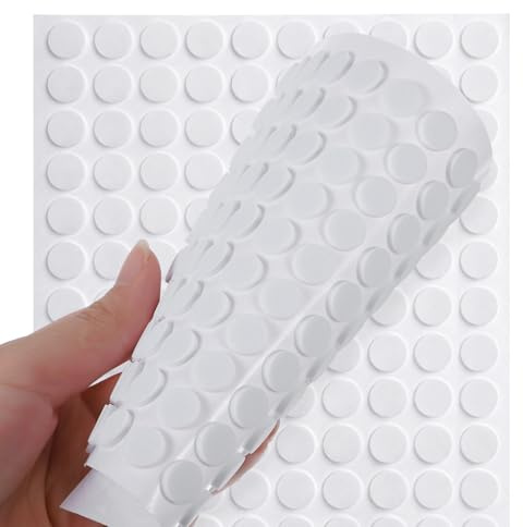 Lot de 260 petits patins en feutre pour meubles, ronds en mousse de 0,95 cm, autocollants pour portes d'armoire, bureaux, tiroirs, chaises, pieds en bois dur - Blanc