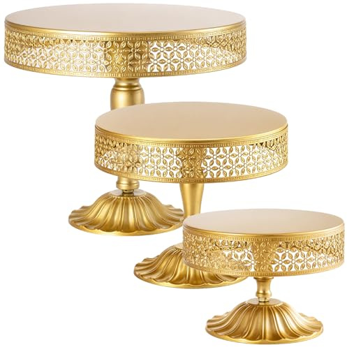 Youyijia Tortenständer-Set, 3-teilig, Metall, Rund, 30/25/20 cm, für Hochzeiten, Partys, Geburtstage und Tischdekoration
