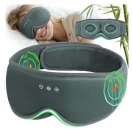 MUSICOZY Bambus-Baumwolle Schlafmaske mit Kopfhörer, 3D Schlafkopfhörer Bluetooth v5.4 Augenmaske Schlafmaske Für Seitenschläfer, Sleep Mask Waschbar Schlafbrille mit Mikrofon für Herren/Frauen | Atmungsaktiver Angenehm Schlafmaske Bluetooth Kopfhörer Schlafkopfhörer,100% Verdunkelung Ohne Ohrdruck für Seitenschläfer