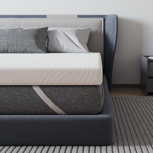 Sobrecolchón 150x190 cm, 5cm Topper de Espuma Suave Confort, Certificado CertiPUR-US, Transpirable, Funda con Cremallera Lavable para Hogar