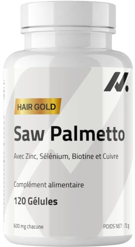 Saw Palmetto Pelo 16.000 mg 40:1 | Zinc, Biotina, Selenio, Cobre | Vegano | Saw Palmetto 40:1, equivale a 16.000 mg. Zinc, selenio y biotina contribuyen al mantenimiento del cabello normal