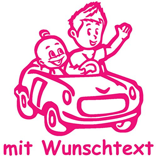 Babyaufkleber Autoaufkleber für Geschwister mit Wunschtext - Motiv G1-JJ (16 cm)