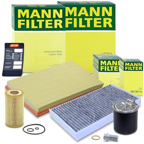 MANN-FILTER Inspektionspaket Filterset 1x Ölfilter, 1x Luftfilter, 1x Innenraumfilter (Aktivkohle), 1x Kraftstofffilter Kompatibel mit MERCEDES-BENZ VIANO (W639), VITO/MIXTO (W639) (W639)