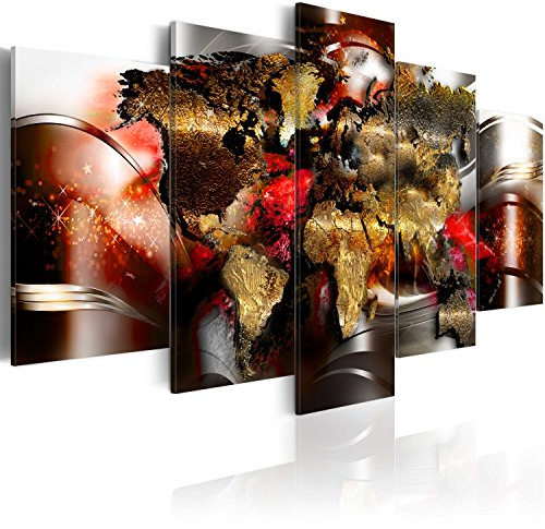 B&D XXL Acrylglasbild Abstrakt 200x100 cm 5 Teilig Wandbild auf Acryl Glasbilder Kunstdruck Moderne Acrylglas Platte Wanddekoration Geschenke Heimdekoration Glasbild Weltkarte Abstrakt Reise Sterne