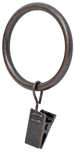 Ivilon Drapery Curtain Clip Rings - Clips Ring for Curtain Panels 1.7, Set of 14 - Oil Rubbed Bronze (ORB)