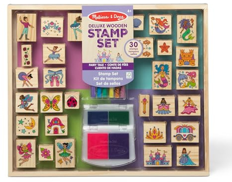 Melissa & Doug | Deluxe Holzstempel-Set Märchen | Kunst & Handwerk | 3+ | Geschenk für Jungen oder Mädchen
