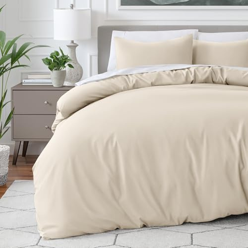 Bare Home King Size Duvet Cover Set - Ultra-Soft, Cooling - 3-Piece Set (Duvet Cover, 2 Pillowcases) - Sand