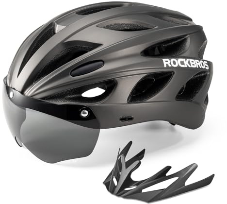 ROCKBROS Fahrradhelm Rennrad Helm Radhelm mit Abnehmbarem Visier Cityhelm | Fahrradhelm, Cityhelm, Leichter Stadthelm für Damen und Herren, MTB